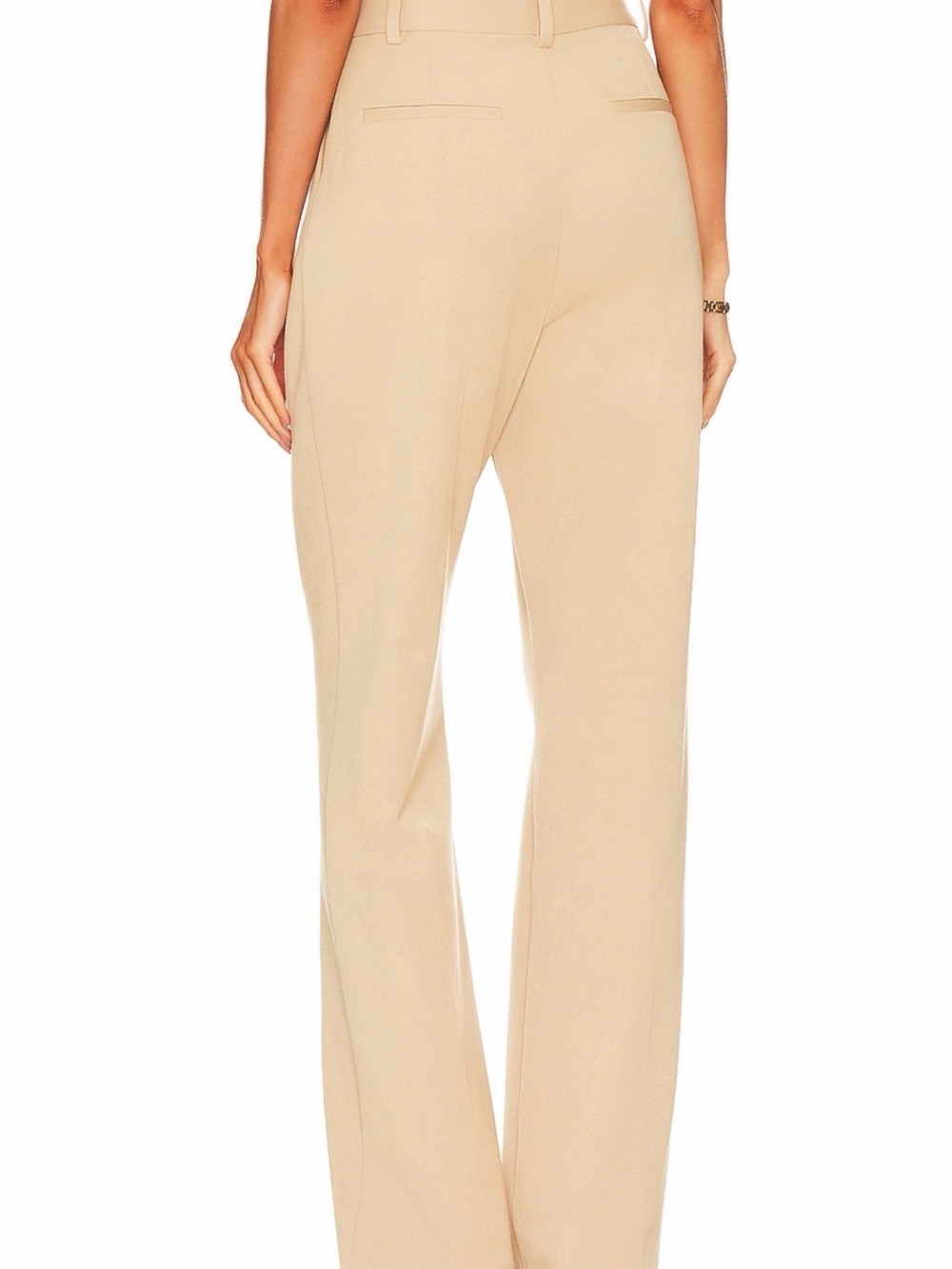 Favorite Daughter High-Waist Wide-Leg Pants in Light Beige